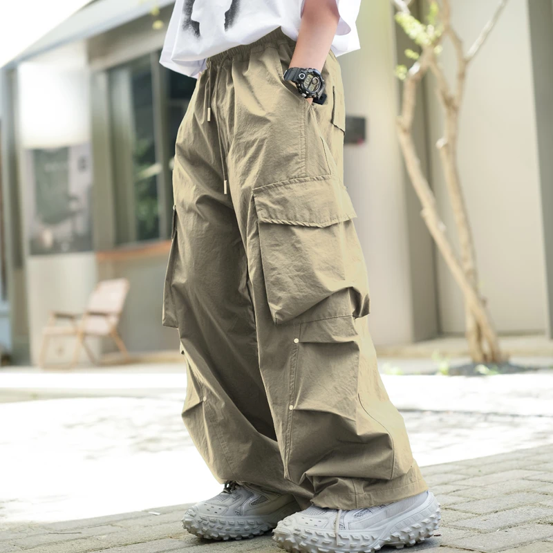 男童裤子夏装2025新款儿童夏款防蚊裤中大童男孩夏款休闲工装裤潮