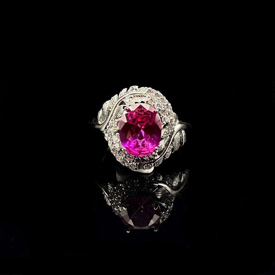 Afra-莫桑比克红宝石-精工镶嵌鸽血红培育戒指 322