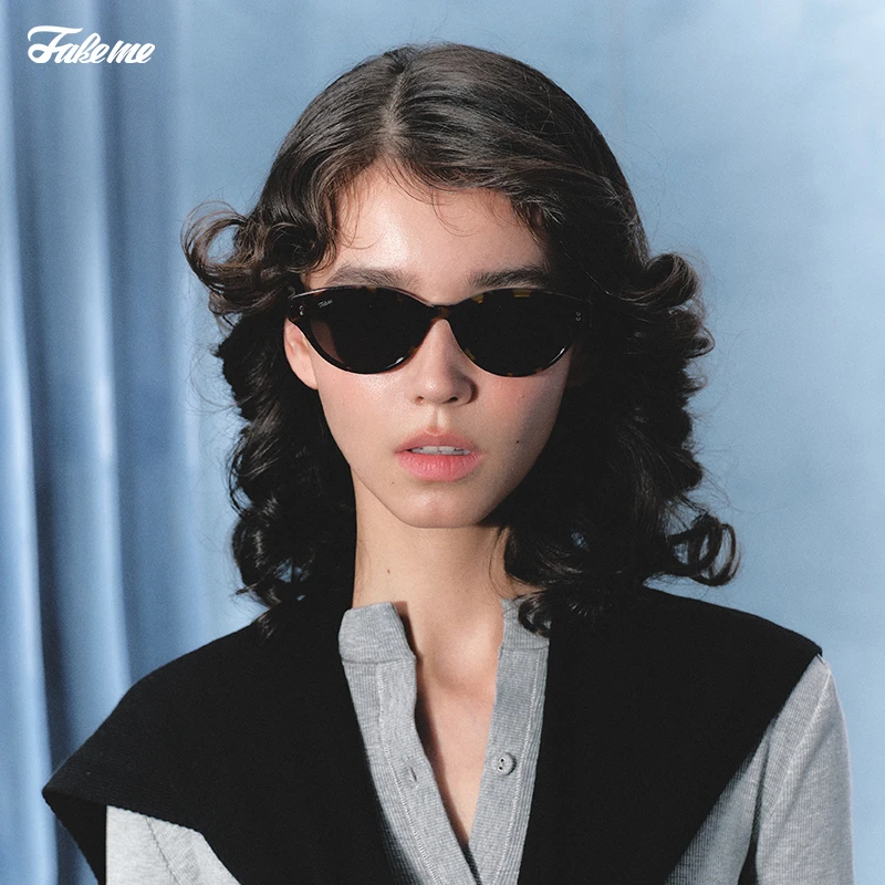 Fakeme （达人专属）板材猫眼墨镜太阳镜中性防晒慵懒风 Low
