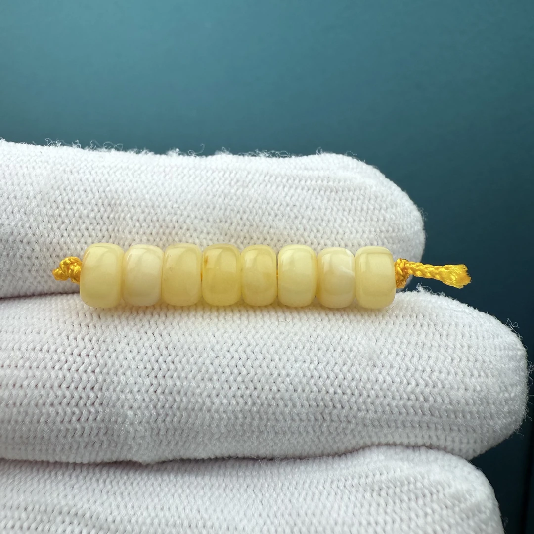 D1615【微瑕】天然原矿蜜蜡 隔珠6.8mm支持复检假一罚十