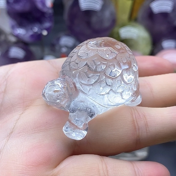 未镶嵌紫晶大型摆件（非配饰）578白水晶金钱龟富甲一方