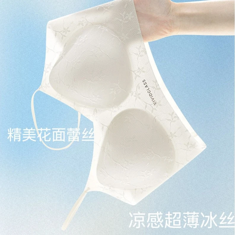 【超薄凉感无痕美背】蕾丝女无钢圈舒适透气背心式文胸内衣-3883