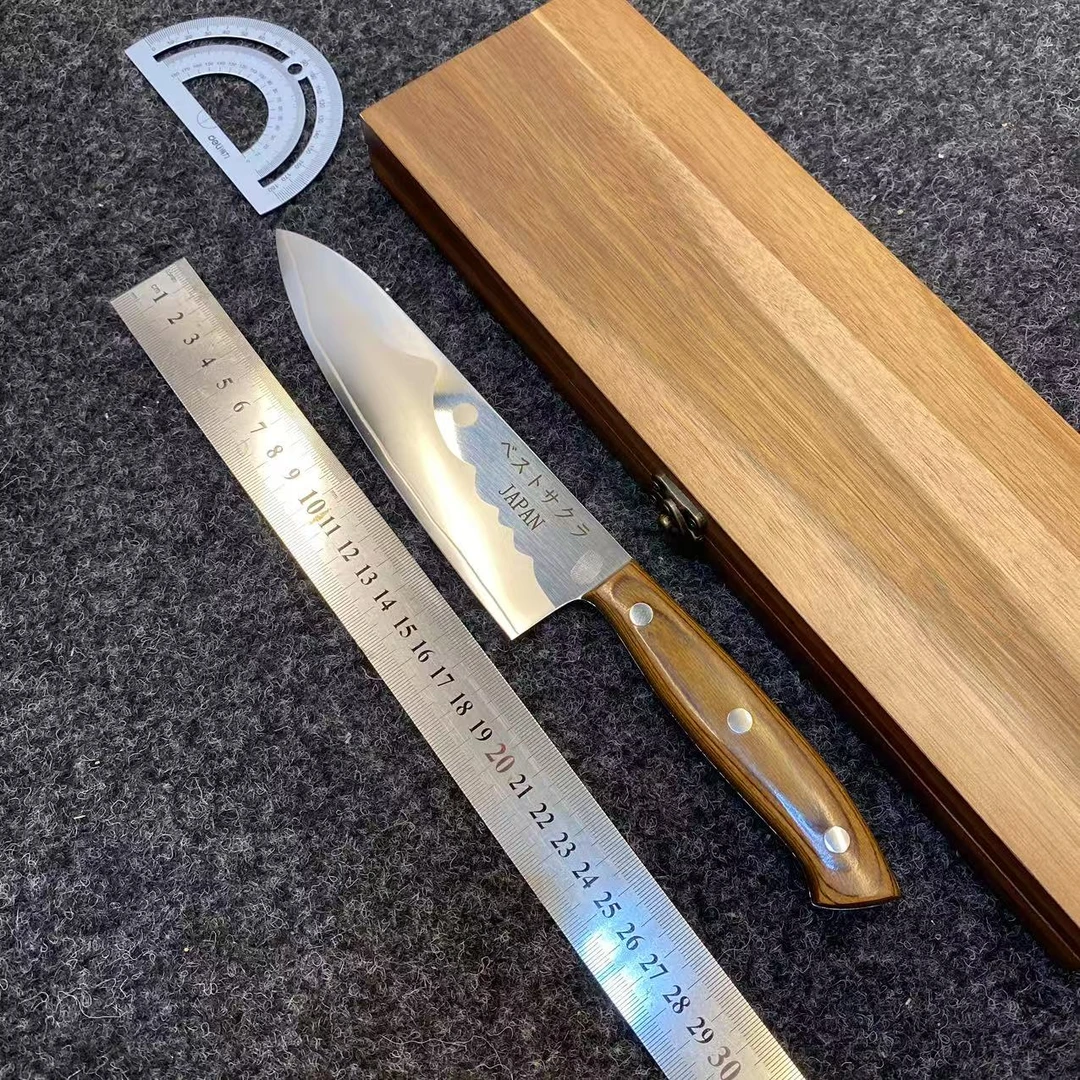 家用夹钢三德刀木盒耐用结实锋利