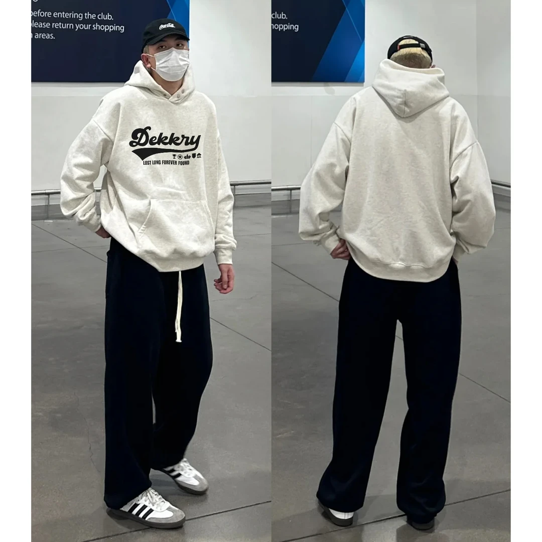 美式创意字母印花宽松纽扣连帽卫衣男女秋冬季休闲百搭情侣款上衣