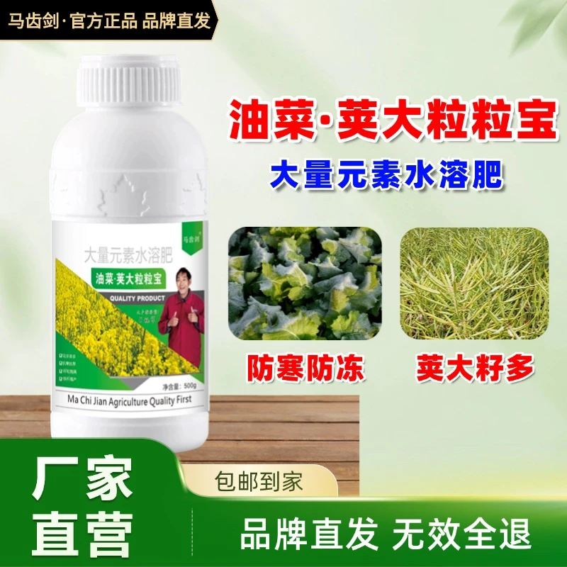【大量元素肥】油菜荚大粒粒饱促花授粉抗伏籽粒饱满出油率高水溶肥