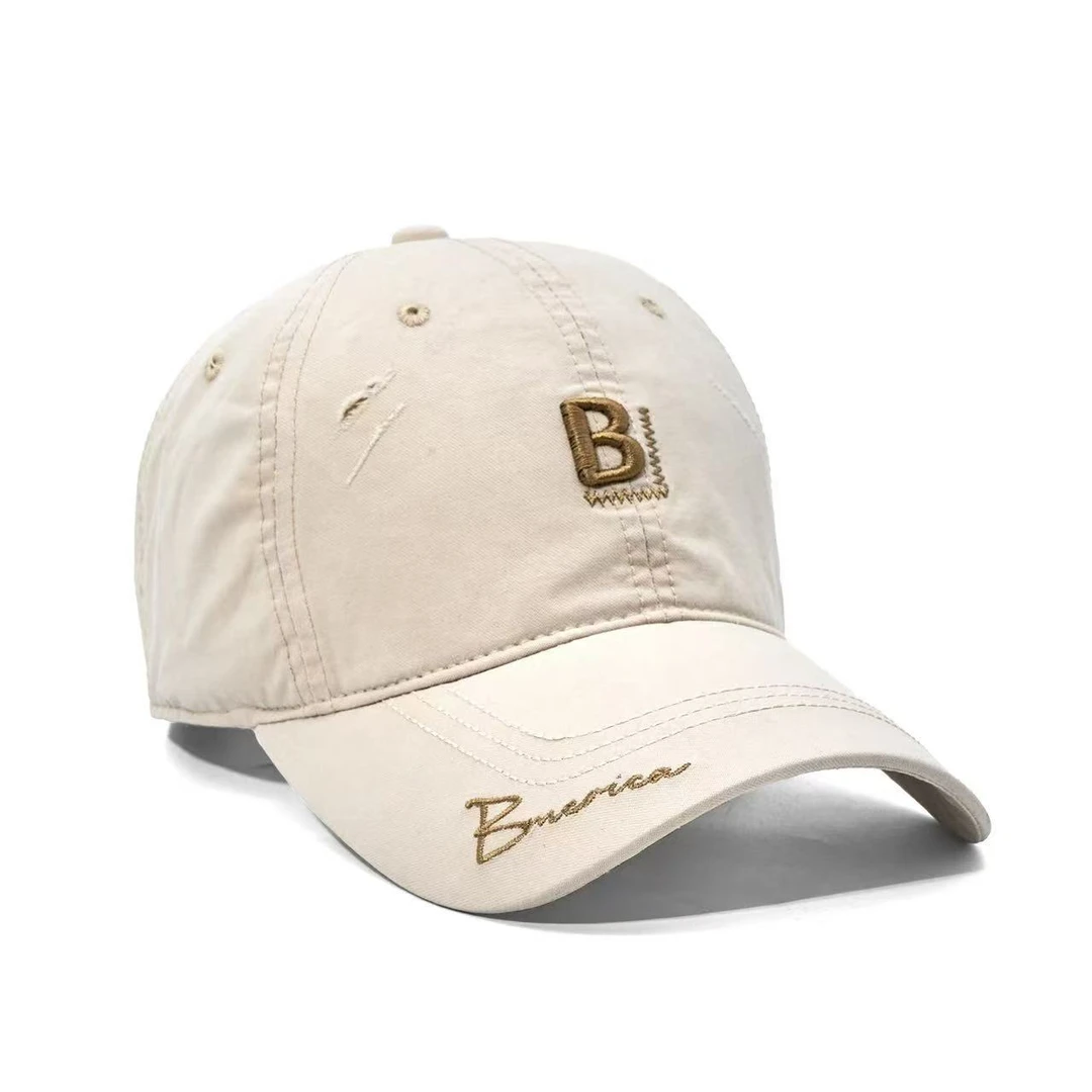 门店4&9!硬顶美式鸭舌帽夏季棉帽子棒球帽遮阳帽子刺绣春夏