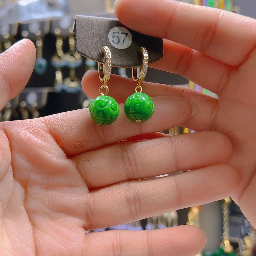 翡翠合金耳坠翡翠
