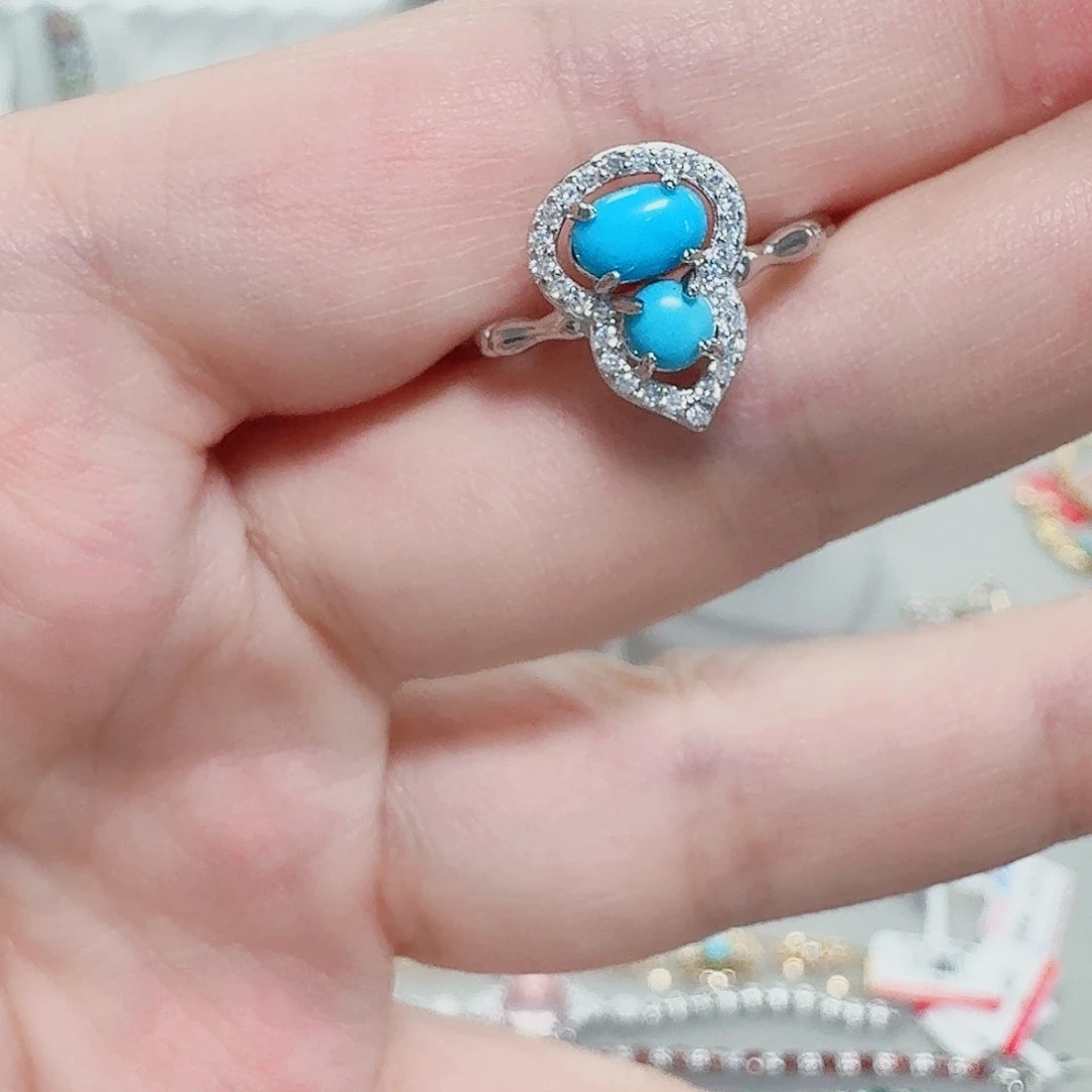 925银合成碳硅石戒指