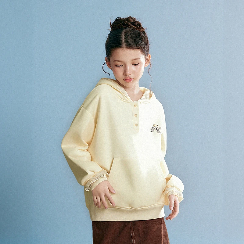 笛莎女童卫衣春秋季2025新款儿童女孩连帽上衣甜美洋气-9M2532301