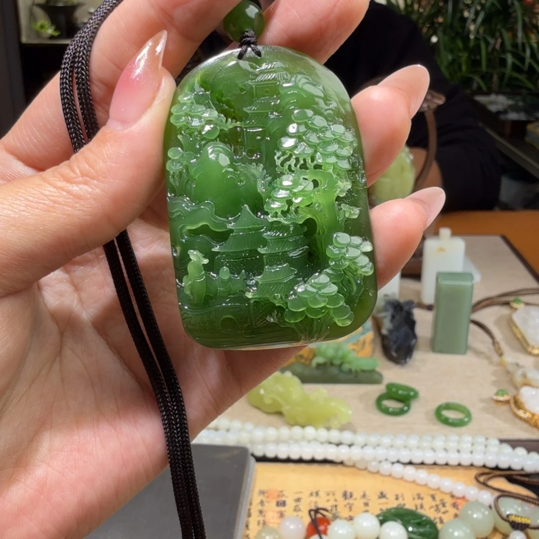 和田玉挂件未镶嵌背**涯