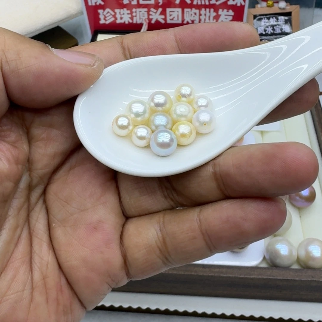 美***伢未镶嵌裸珠11颗海水珍珠