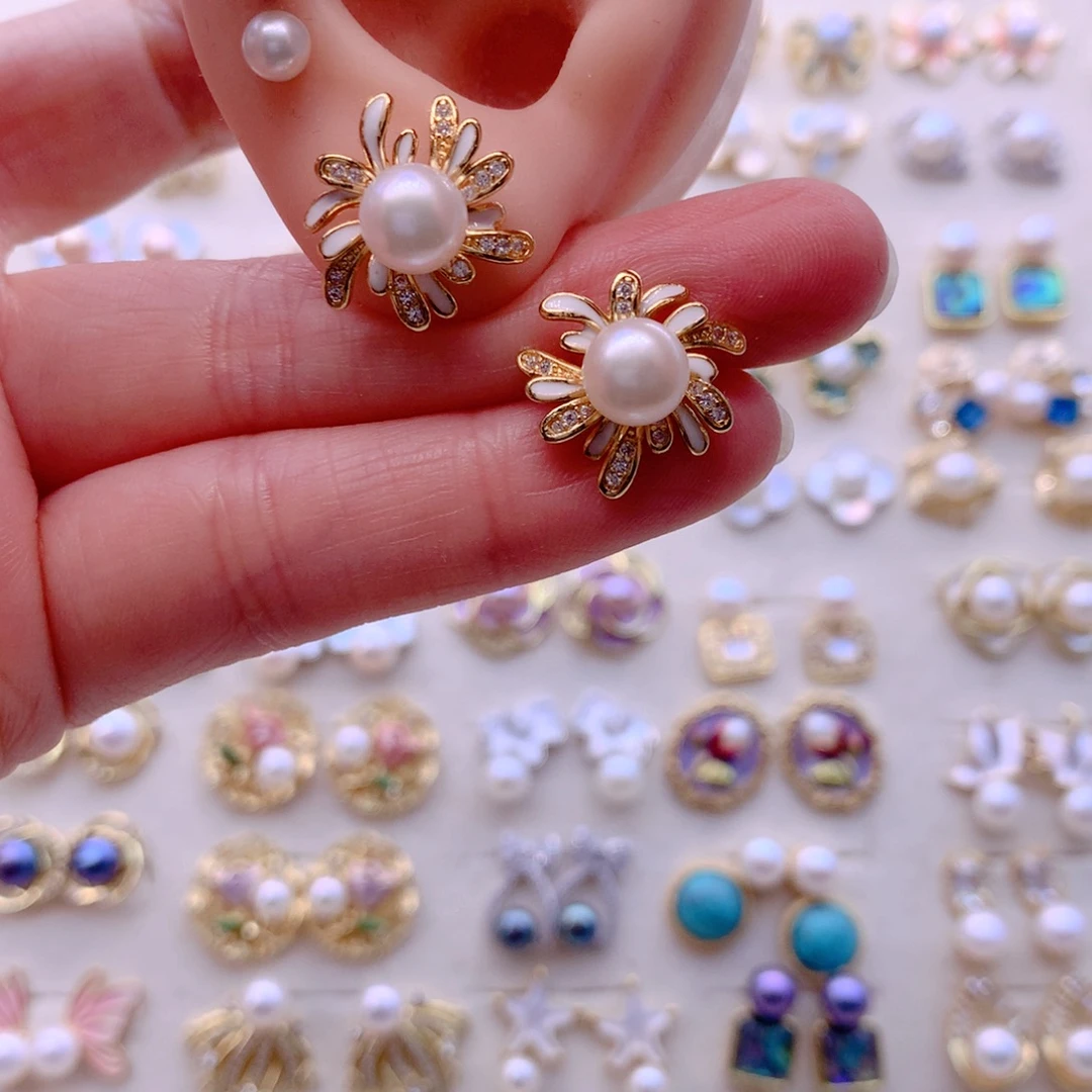 耳饰合金淡水珍珠