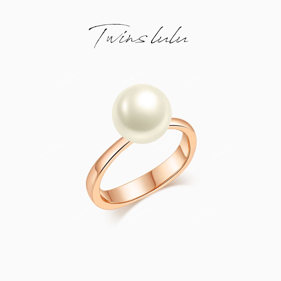 TWINS LULU 925银 镀k金 小众设计师百搭简约气质珠珠戒指TSS7781