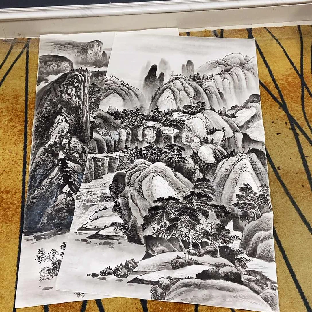 国画南****水周双武68.138手绘画心