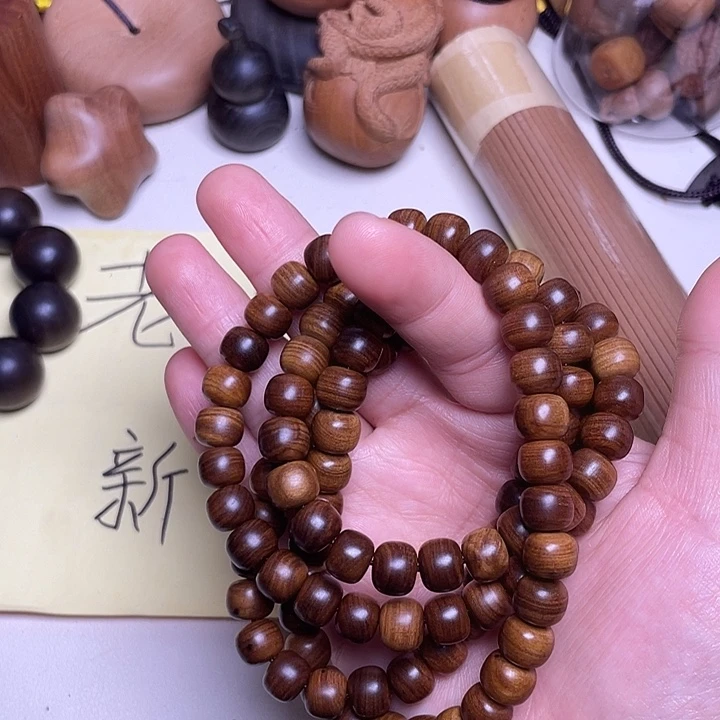 檀香木手串/手链老山檀香8/9/108黑肉满纹沉横纹虎皮