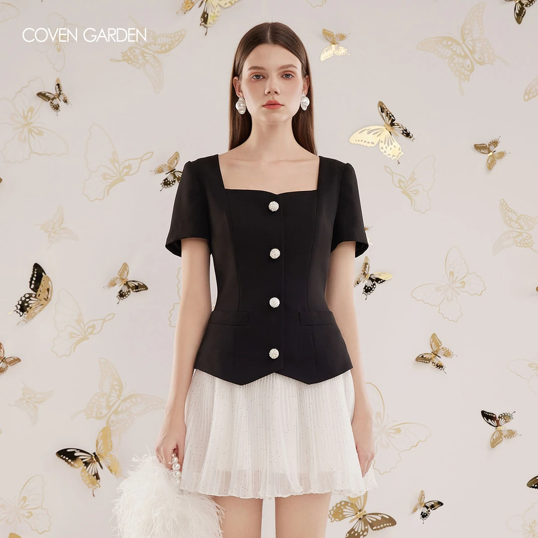 【若谷粉丝专属】 哥文花园西装上衣百褶连衣裙CLC3081238