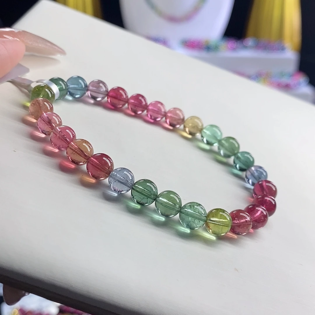 未镶嵌手链碧玺艳丽