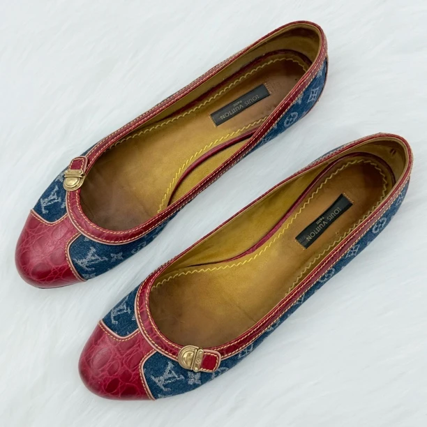 90新 LouisVuitton/路易威登 老花浅口单鞋 37.5码 公价8k c8156