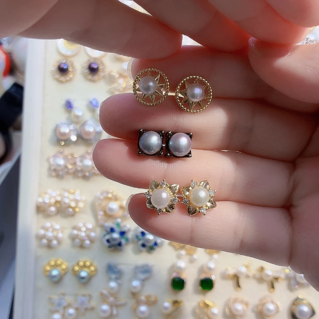 合金耳饰淡水珍珠