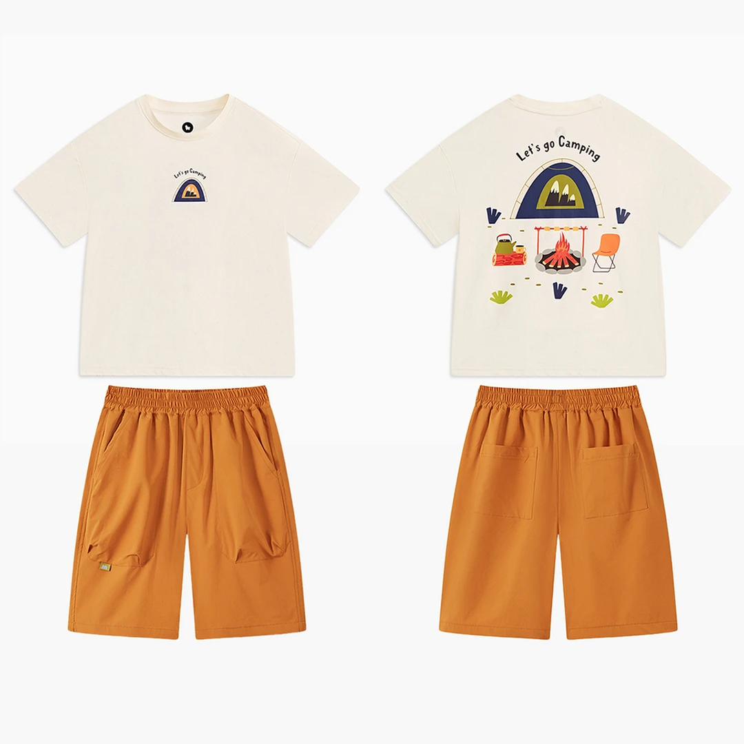 MQD儿童服装童装男童T恤套装夏季新款宽松运动速干男童夏装套装