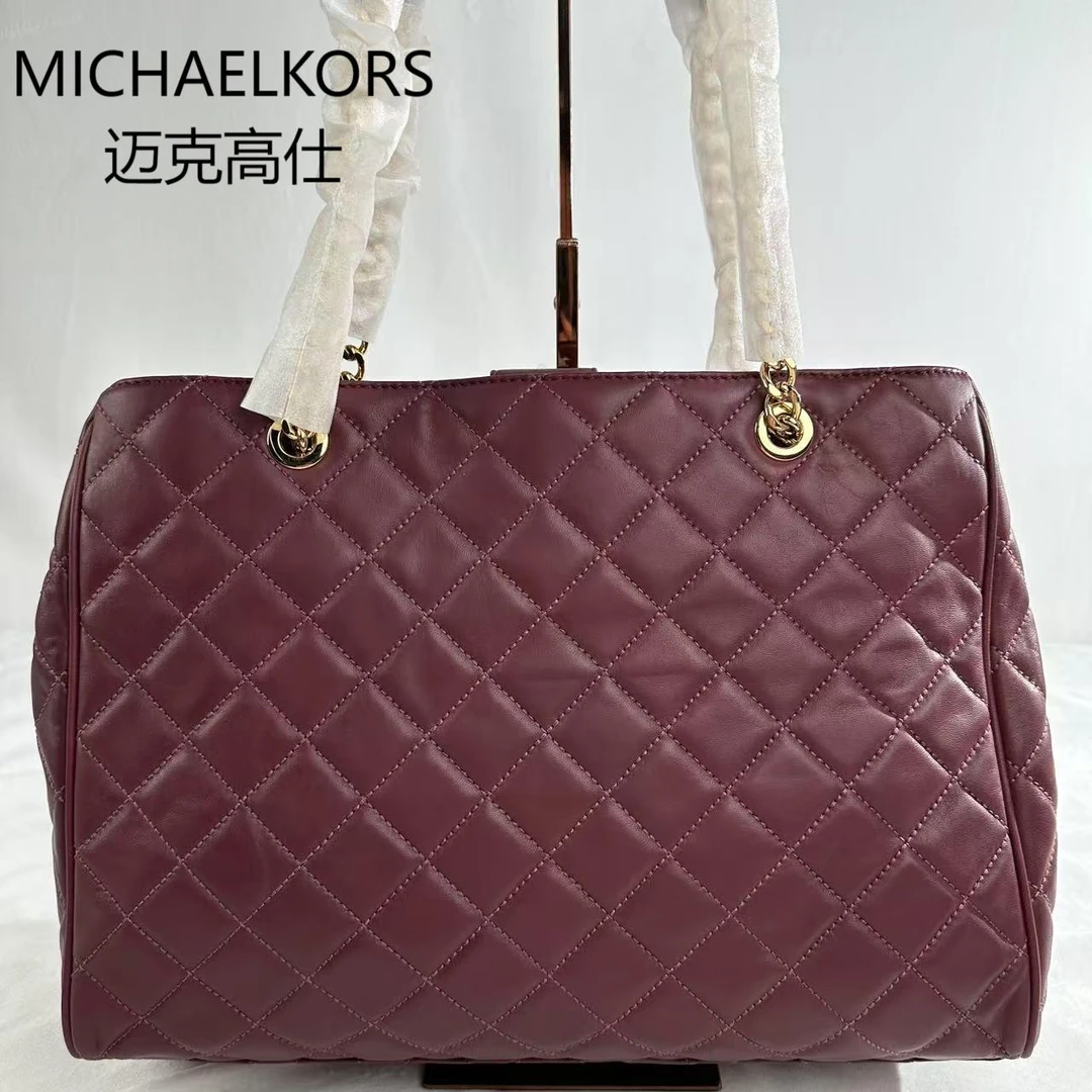 95新 MICHAEL KORS/迈克高仕 酒红色单肩包G25803867底长35X28