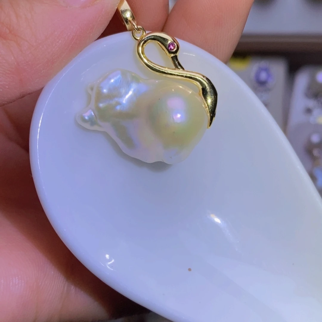 淡水珍珠银S925镶嵌淡水珍珠