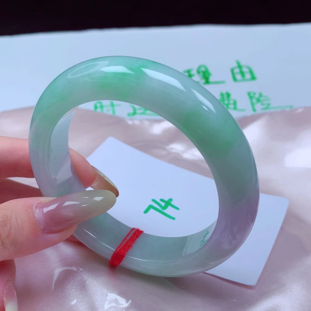 未镶嵌手镯翡翠天然缅甸翡翠A货手镯 宽版74号