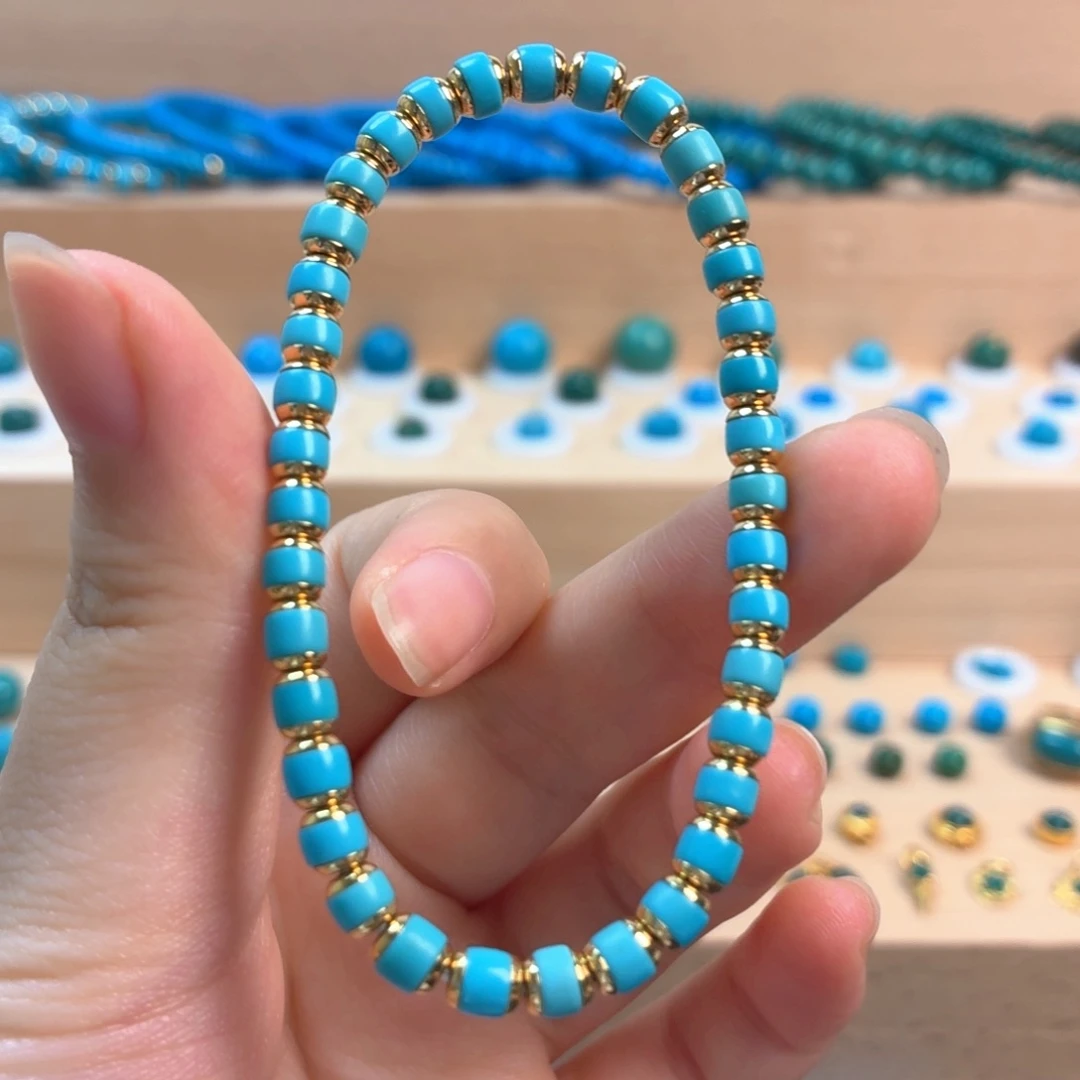 绿松石18K金镶嵌珠宝奇石