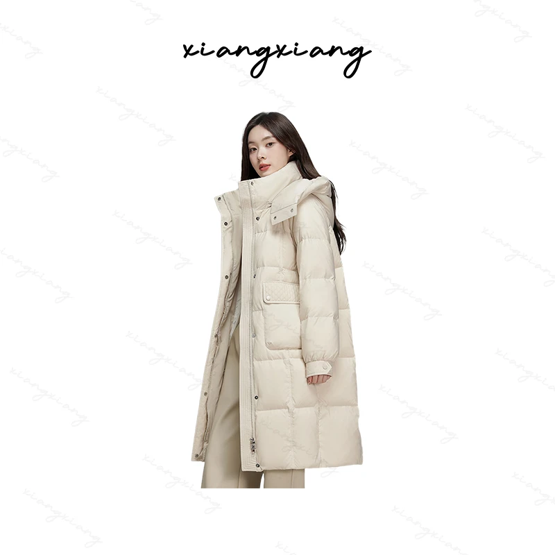 【香香专属】冬季新款简约保暖中长厚款运动羽绒服WY133