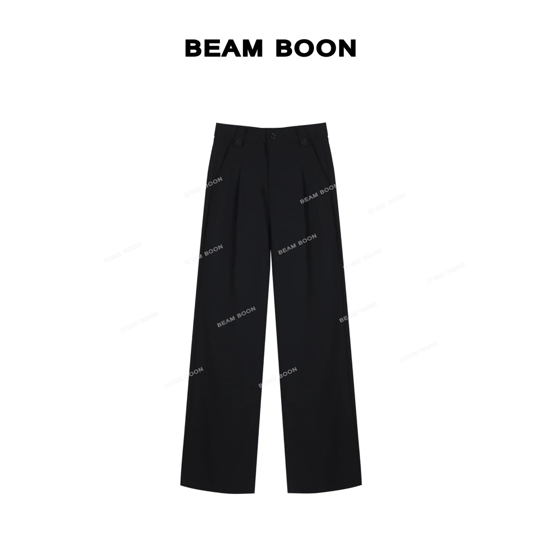 Beam Boon|【相柳西裤】Miu*立裁垂感挺括捏褶不易皱显瘦直筒西裤