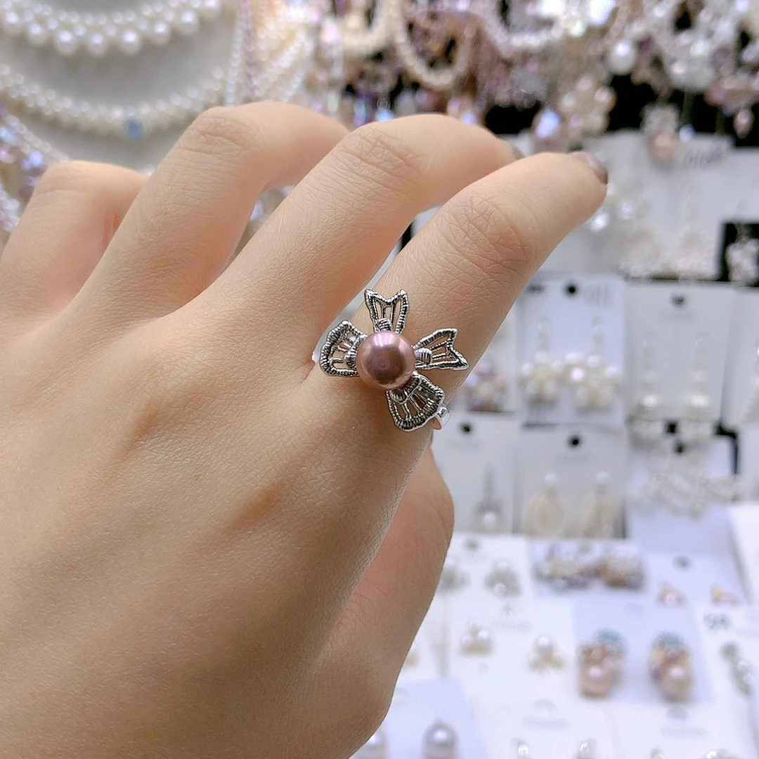 银S925镶嵌耳饰淡水珍珠