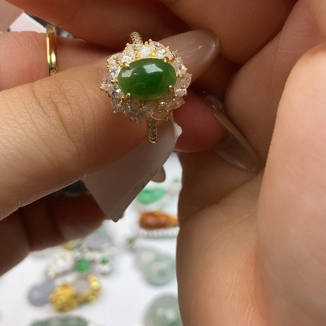 翡翠未镶嵌戒指全场