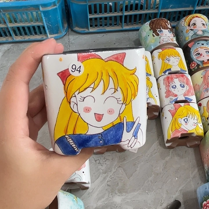 手绘花盆花盆花盆