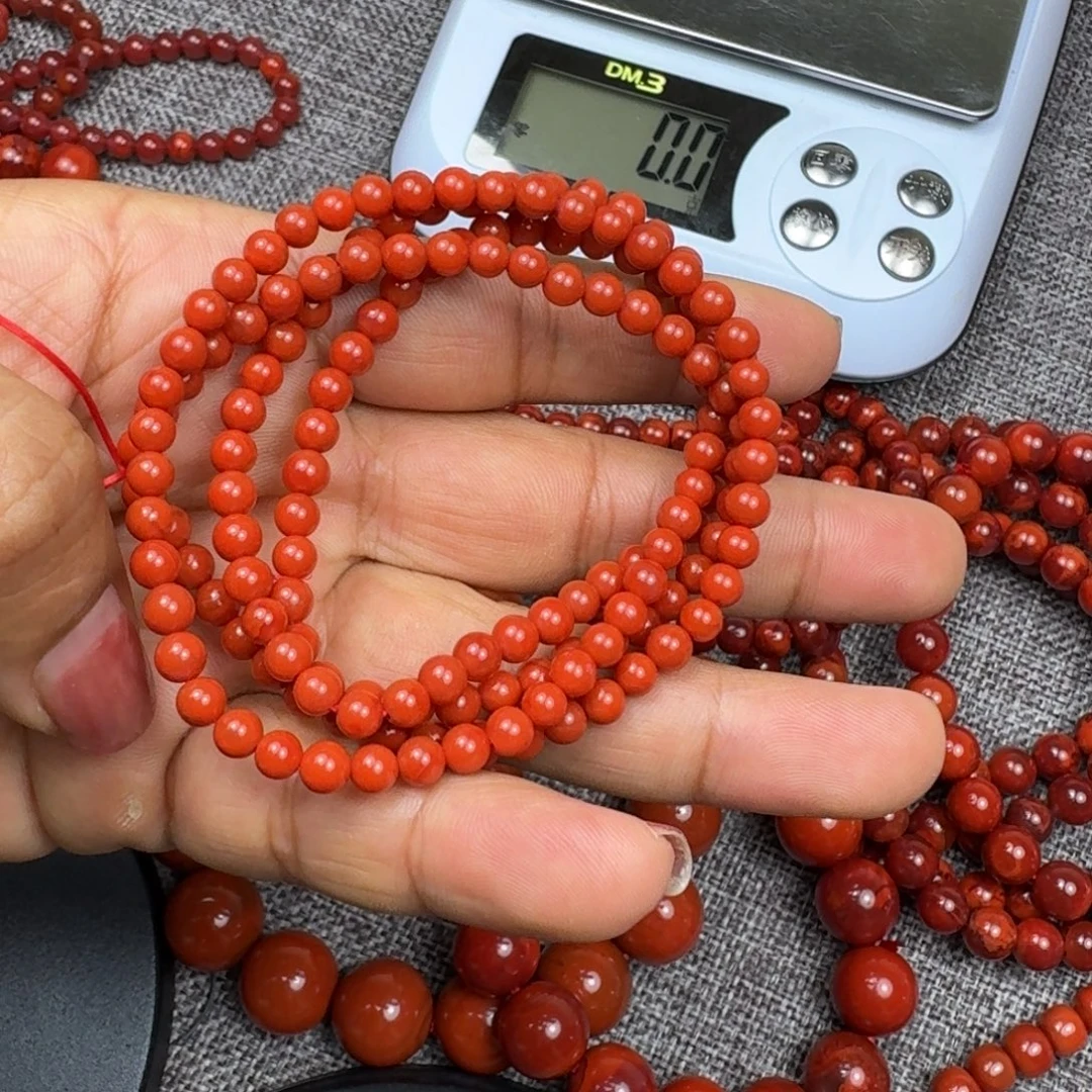 南红玛瑙未镶嵌手链
