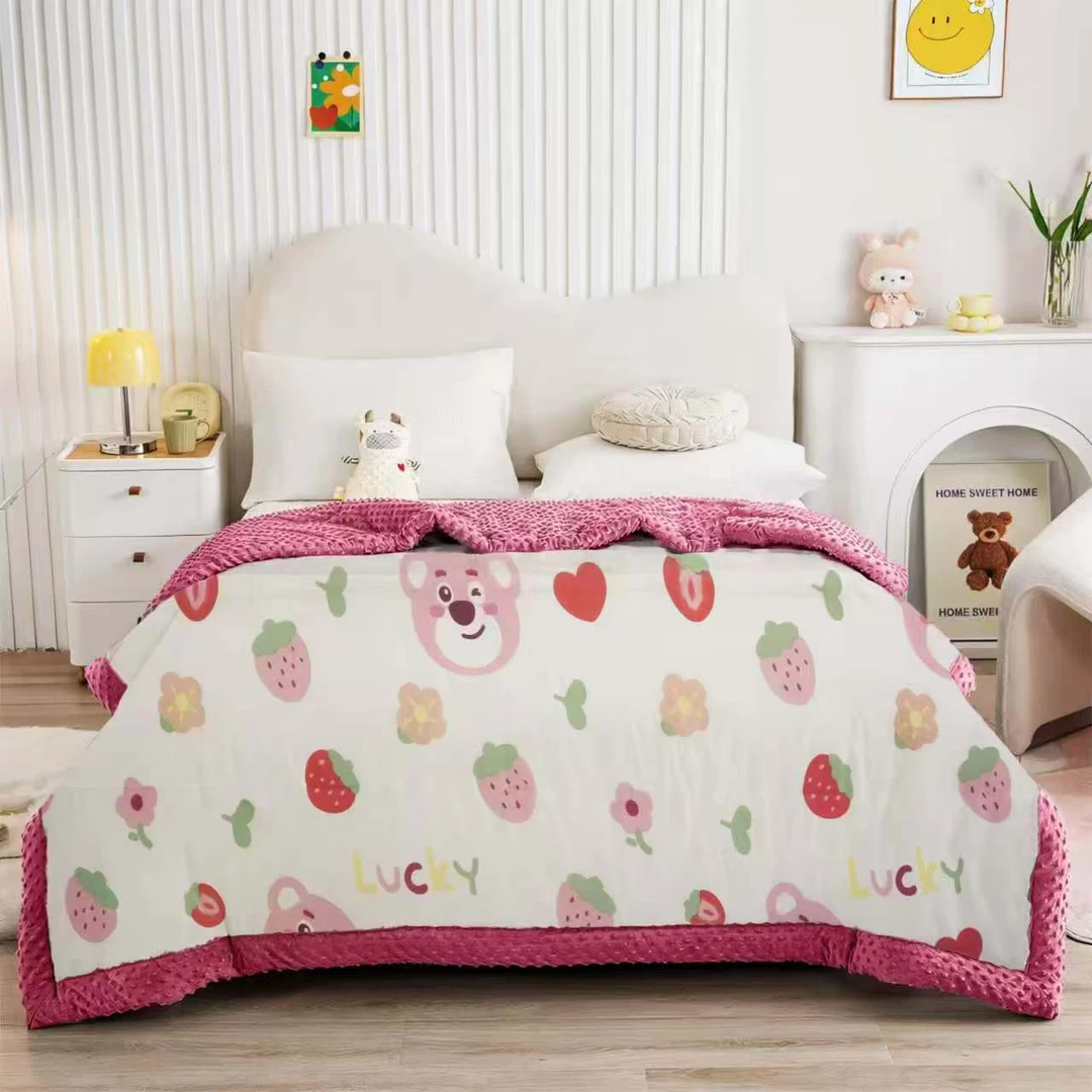 【秋冬被】针织棉安抚豆豆被 150*200cm 草莓熊