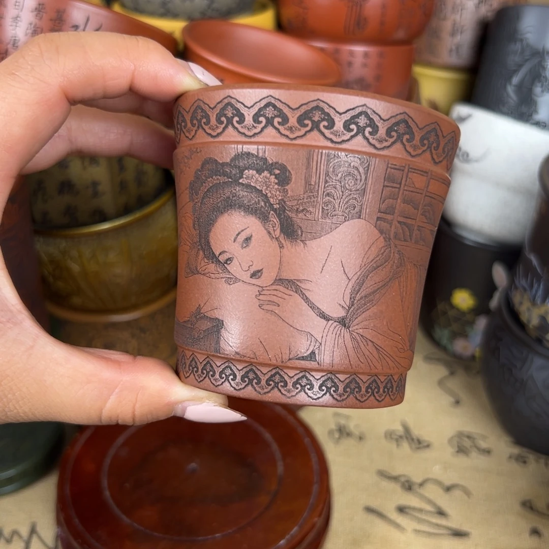 茶杯紫泥紫砂紫砂
