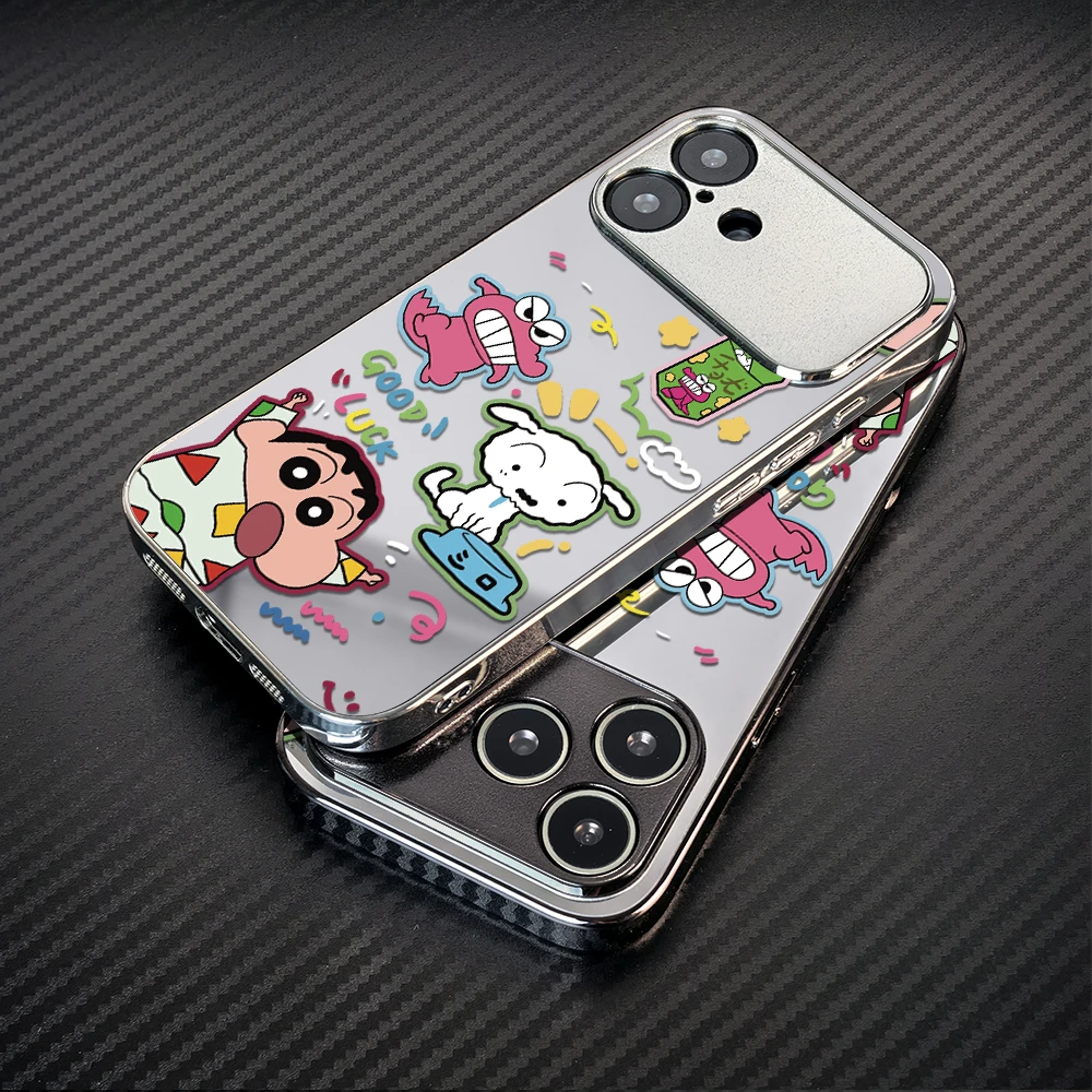 睡衣小新适用苹果17promax手机壳新款17pro大视窗air高级感16电镀