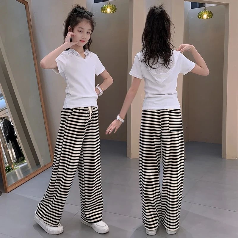 女童夏季套装2025新款6-12岁15岁中大童休闲洋气潮款小女孩两件套