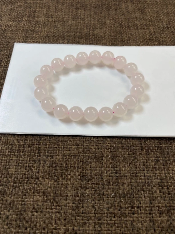 和田玉冰底藕粉女士时尚手串素圈玉手串