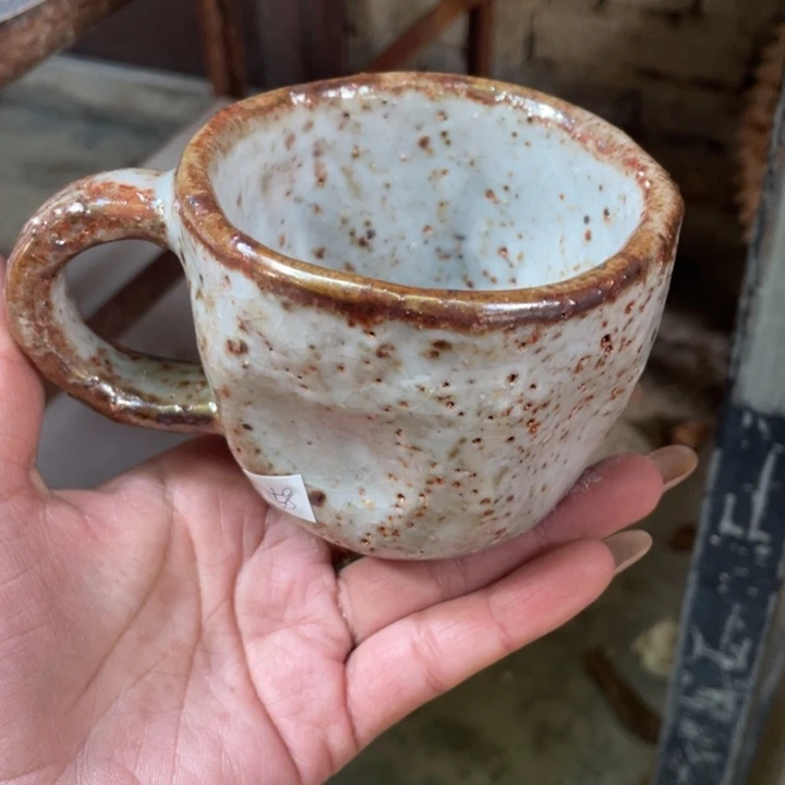 浪鬼柴烧 釉绘柴烧南*?咖啡杯