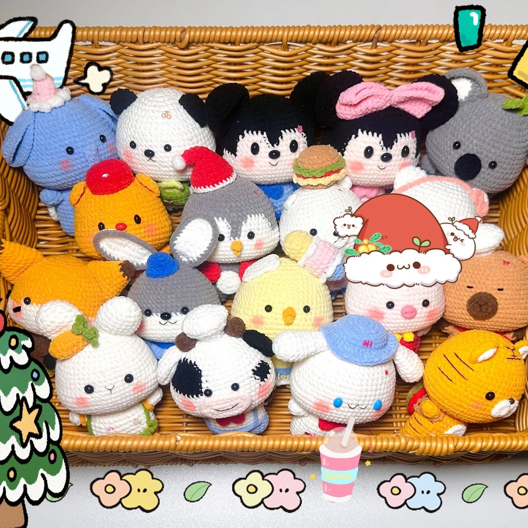 纯手工钩织可爱玩偶挂件摆件