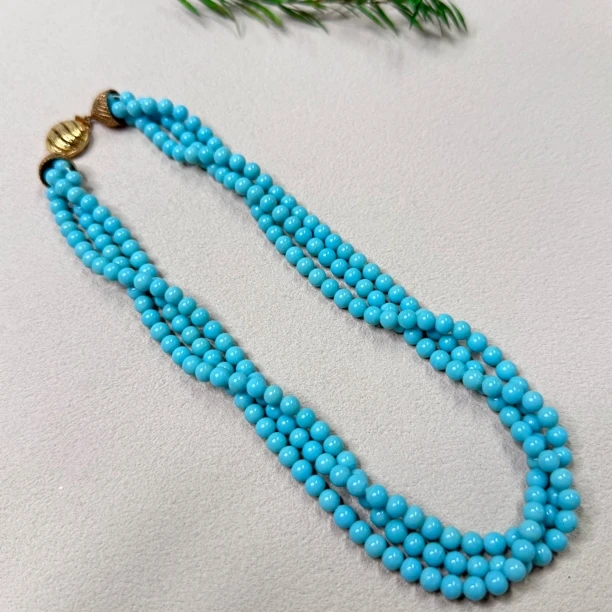 【六六中古】孤品复古蓝色项链te3448链长首饰女款