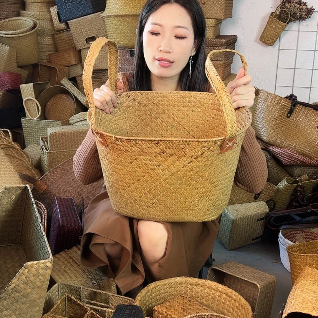 编织带草编包/草编收纳盒微瑕疵