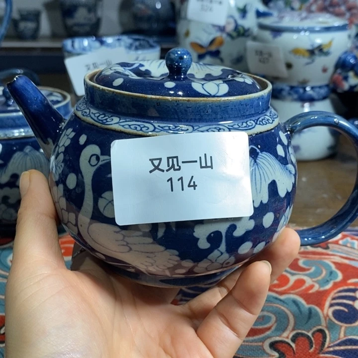 青花瓷柠**儿景德镇陶瓷粗陶茶壶