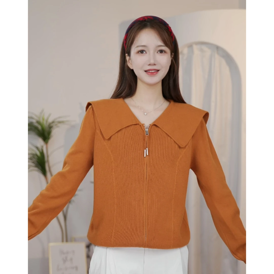 针织衫女装2025秋条针织宽松百搭时尚减龄韩版早秋宽松百搭开衫