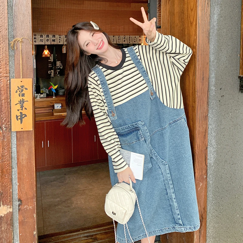 【现货】牛仔假两件连衣裙C155-2013-P130188韩范气质春夏装