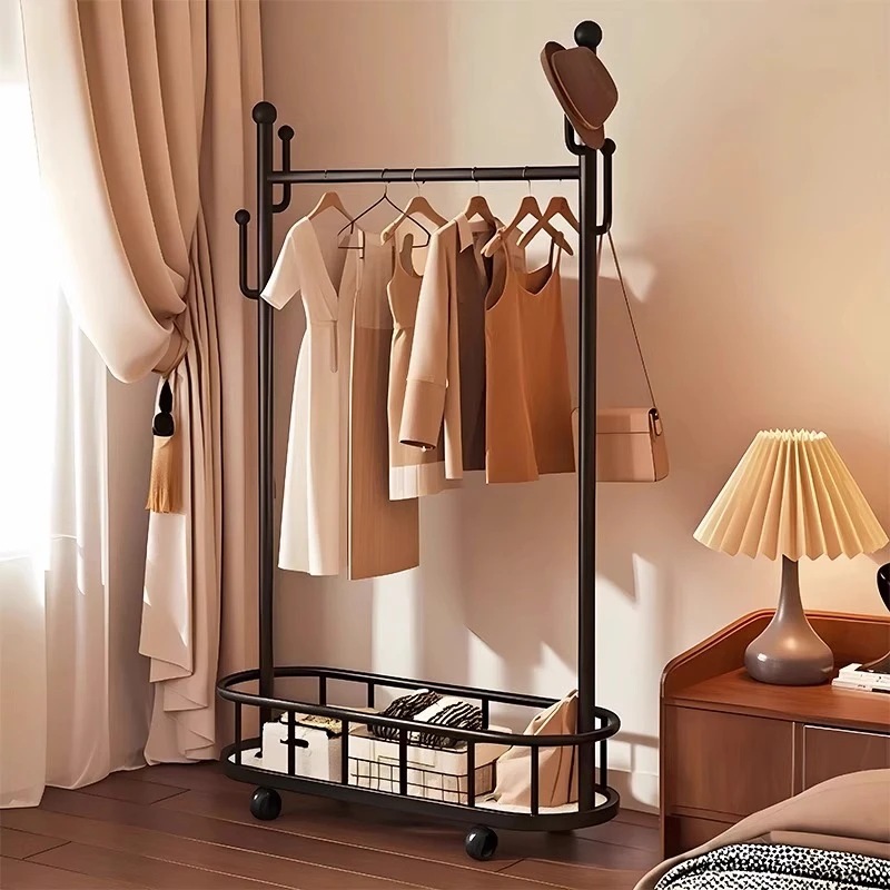 衣架落地卧室家用挂衣架可移动晾衣架室内衣服架子床边简易衣帽架