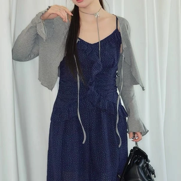 【百搭开衫】微胖大码显瘦胖mm法式优雅浪漫吊带小开衫