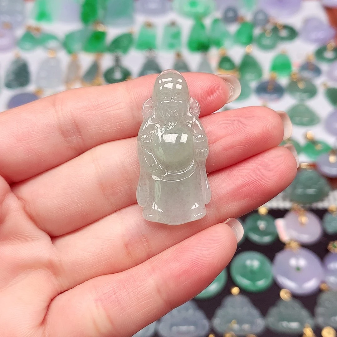 翡翠颈饰18K金镶嵌天然翡翠A货