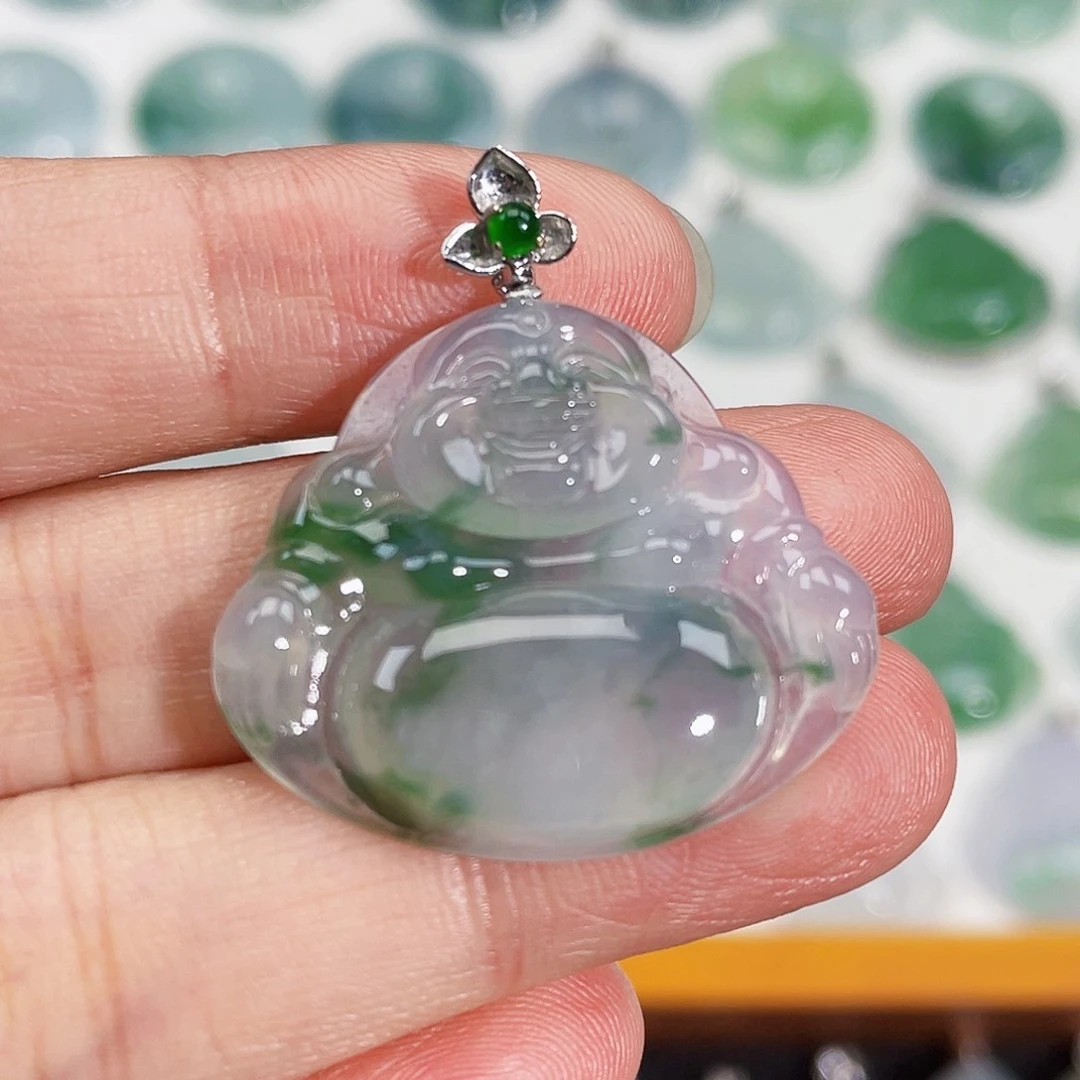 颈饰18K金镶嵌翡翠吊坠